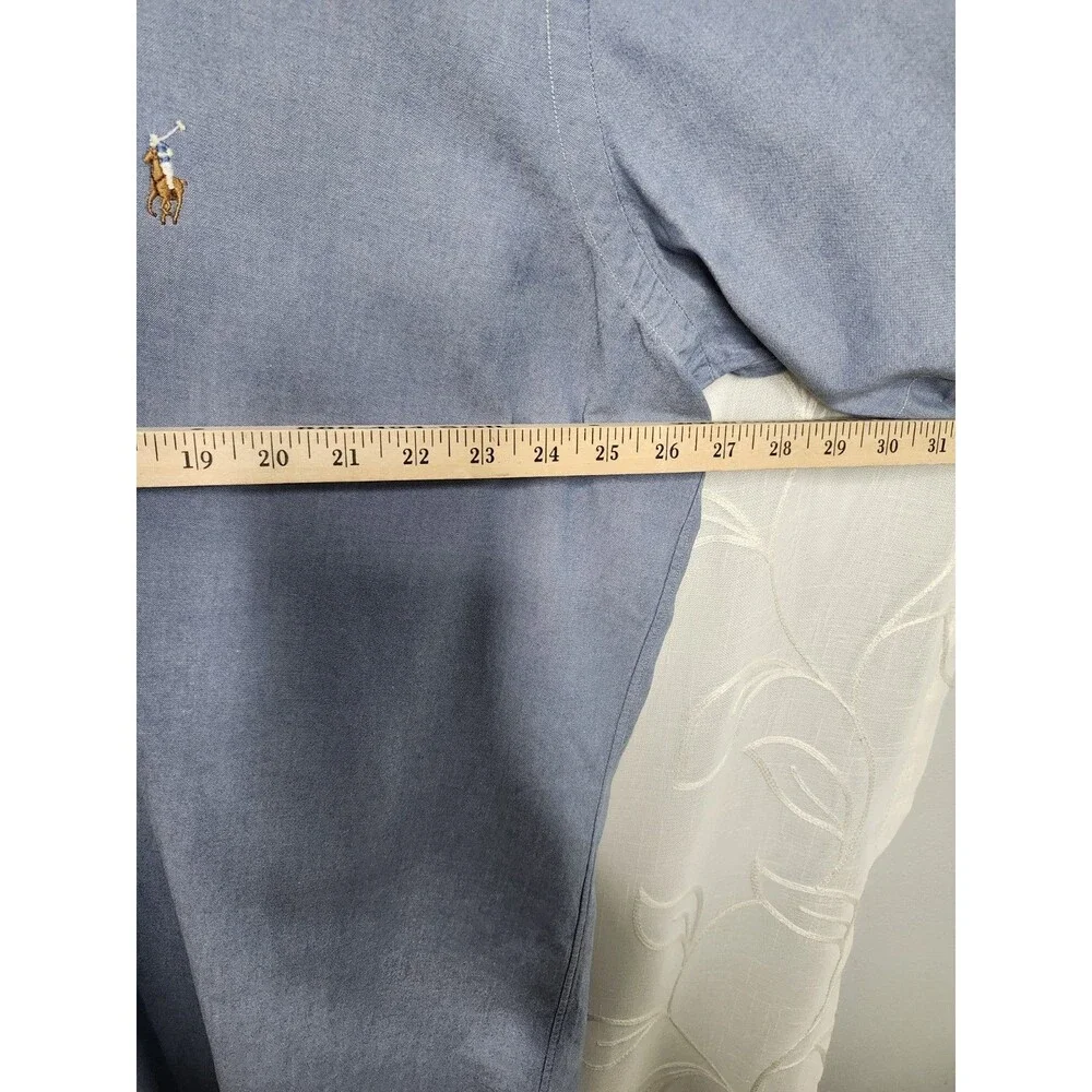 Ralph Lauren Classic Fit Blue Short Sleeve Button Up 2XLT Preppy